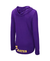 Women's Colosseum Purple Ecu Pirates My Lover Lightweight Hooded Long Sleeve T-shirt