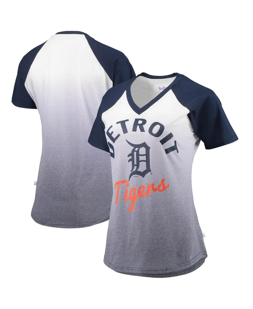 Women's G-III 4Her by Carl Banks White Detroit Tigers Baseball V-Neck Fitted T-Shirt Size: Medium