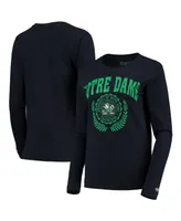 Women's Champion Navy Notre Dame Fighting Irish University Laurels Long Sleeve T-shirt