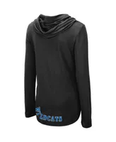 Women's Colosseum Black Kentucky Wildcats My Lover Lightweight Hooded Long Sleeve T-shirt