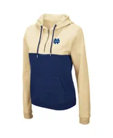 Women's Colosseum Gold, Navy Notre Dame Fighting Irish Aidan Lightweight Quarter-Zip Hoodie