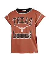 Women's '47 Brand Texas Orange Longhorns Sound Up Maya Cutoff T-shirt