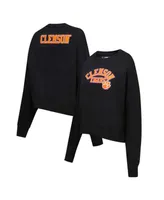 Women's Black Clemson Tigers Classic 3-Hit Pullover Sweatshirt