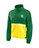 Women's Fanatics Green Oregon Ducks Fleece Half-Zip Jacket