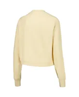 Women's League Collegiate Wear Cream Lsu Tigers Timber Cropped Pullover Sweatshirt