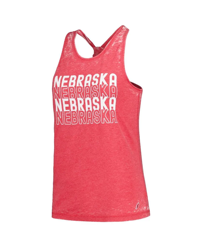 Women's League Collegiate Wear Scarlet Nebraska Huskers Stacked Name Racerback Tank Top