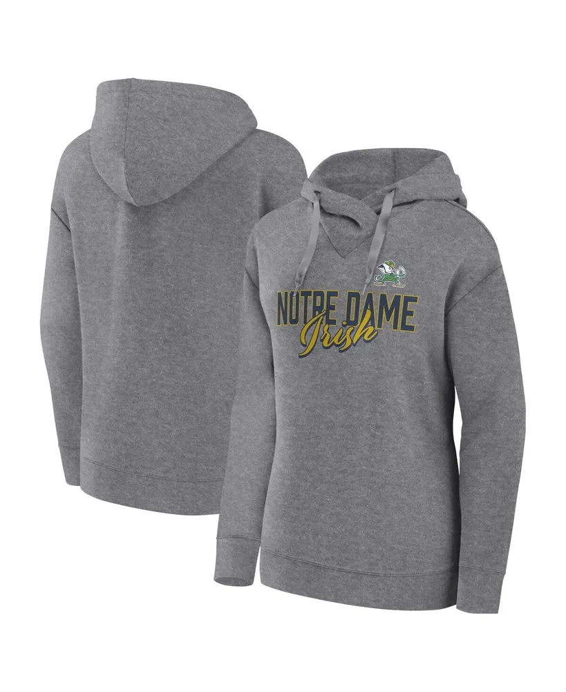 Women's Fanatics Heather Gray Notre Dame Fighting Irish Script Favorite Pullover Hoodie