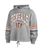 Women's '47 Brand Heather Gray Distressed Cincinnati Bengals Upland Bennett Pullover Hoodie