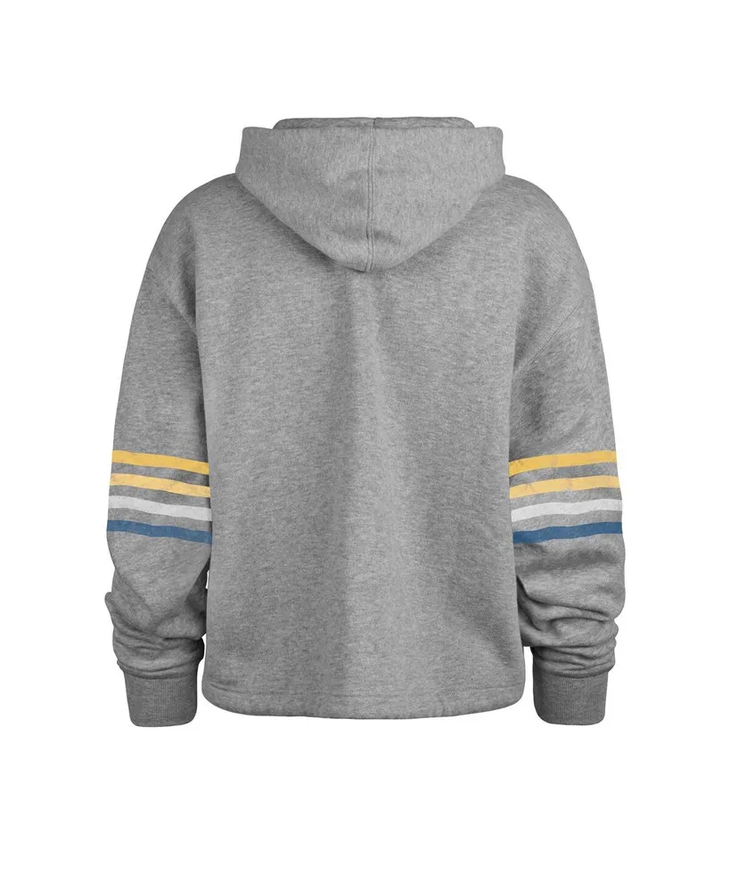 Women's '47 Brand Heather Gray Distressed Los Angeles Rams Upland Bennett Pullover Hoodie