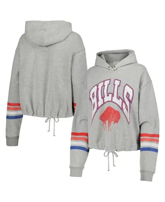 Women's '47 Brand Heather Gray Distressed Buffalo Bills Upland Bennett Pullover Hoodie