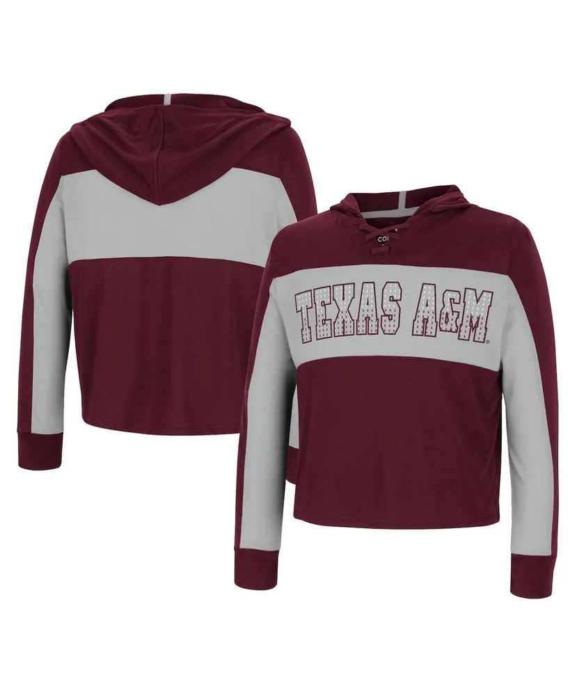 Colosseum Big Girls Colosseum Maroon Texas A&M Aggies Galooks Hoodie  Lace-Up Long Sleeve T-shirt