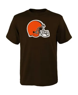 Big Boys Brown Cleveland Browns Primary Logo T-shirt
