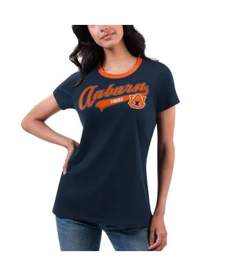 Women's G-iii 4Her by Carl Banks Navy Auburn Tigers Recruit Ringer T-shirt
