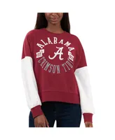 Women's G-iii 4Her by Carl Banks Crimson, White Alabama Crimson Tide Team Pride Colorblock Pullover Sweatshirt