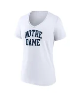 Women's Fanatics White Notre Dame Fighting Irish Basic Arch V-Neck T-shirt