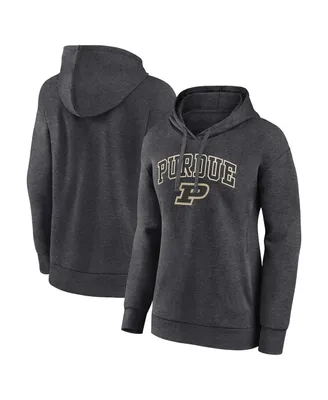 Women's Fanatics Heather Charcoal Purdue Boilermakers Evergreen Campus Pullover Hoodie