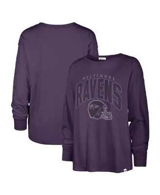 Women's '47 Brand Purple Distressed Baltimore Ravens Tom Cat Long Sleeve T-shirt