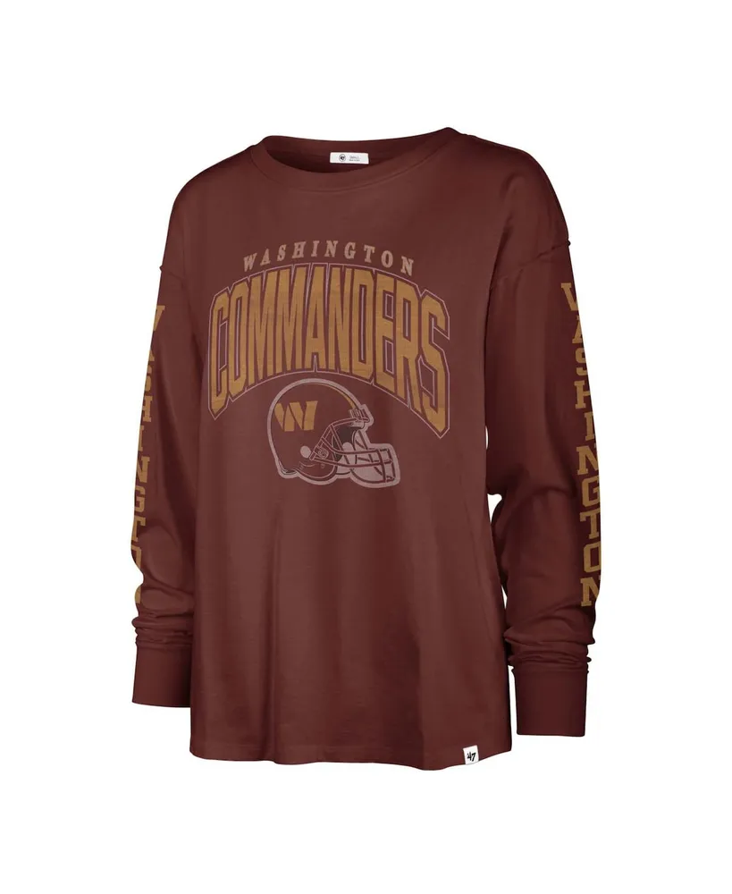 Women's '47 Brand Burgundy Distressed Washington Commanders Tom Cat Long Sleeve T-shirt