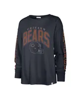 Women's '47 Brand Navy Distressed Chicago Bears Tom Cat Long Sleeve T-shirt