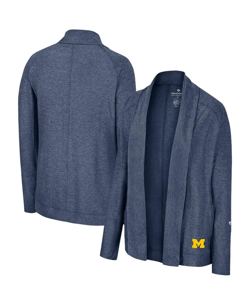 Women's Colosseum Navy Michigan Wolverines Morningside Cardigan Sweater