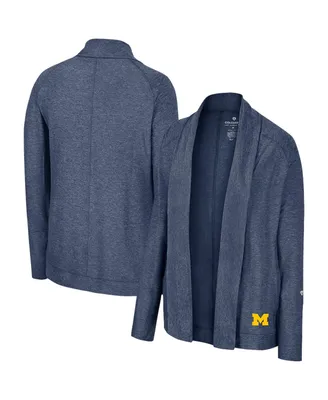 Women's Colosseum Navy Michigan Wolverines Morningside Cardigan Sweater