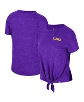 Women's Colosseum Purple Distressed Lsu Tigers Finalists Tie-Front T-shirt