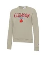 Women's Champion Tan Clemson Tigers Powerblend Pullover Sweatshirt