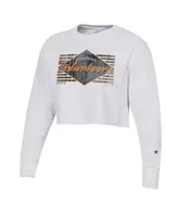 Women's Champion Heather Gray Distressed Tennessee Volunteers Reverse Weave Cropped Pullover Sweatshirt