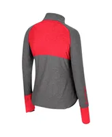 Women's Colosseum Black Ohio State Buckeyes Morningside Sleeve Hit Raglan Quarter-Zip Top