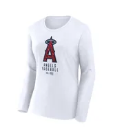 Women's Fanatics White Los Angeles Angels Long Sleeve T-shirt