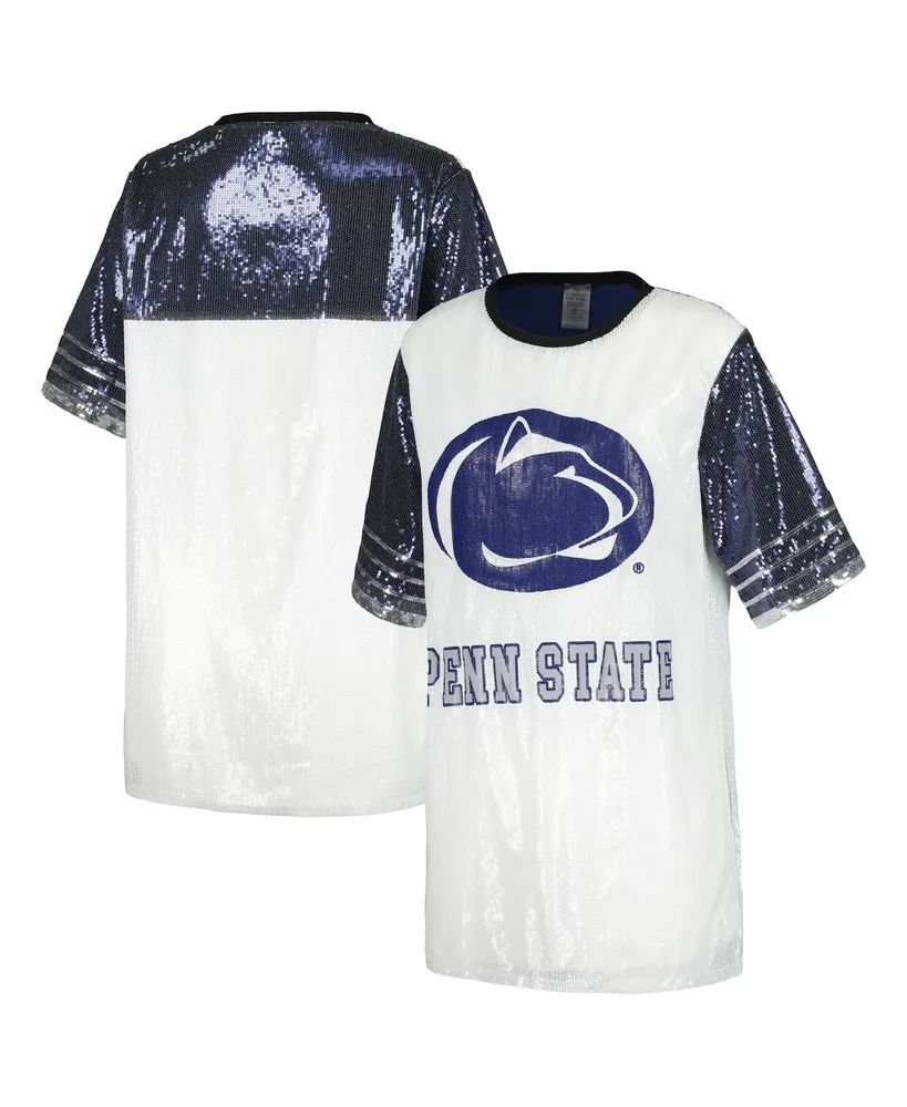 Women's Gameday Couture White Penn State Nittany Lions Chic Full Sequin Jersey Dress