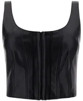 Guess Women's Nia Faux-Leather Sleeveless Corset Top