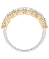 Diamond Triple Row Ring (3 ct. t.w.) in 14k Two-Tone Gold