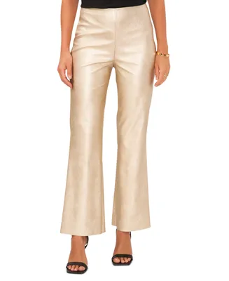 Vince Camuto Women's Pull-On Metallic Faux-Leather Flare Pants