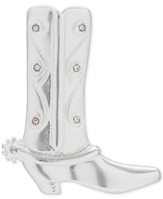 Lucky Brand Silver-Tone Pave-Accented Cowboy Boot Pin