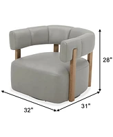 Closeout! Orsha 32" Leather Accent Swivel Chair, Created for Macy's