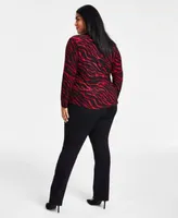 I.N.C. International Concepts Plus Size Zip Pocket Top Pants Created For Macys