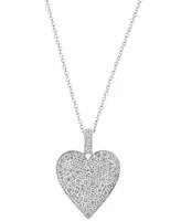 Effy Diamond Pave Heart 18" Pendant Necklace (1-1/6 ct. t.w.) in 14k White Gold