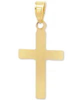 Small Leaf Cross Pendant in 14k Gold