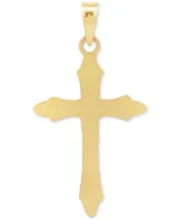 Two Tone Crucifix Charm Pendant in 14K Yellow and White Gold