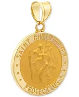 Saint Christopher Medal Pendant in 14k Yellow Gold