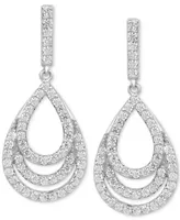 Diamond Layered Teardrop Drop Earrings (3/4 ct. t.w.) in 10k White Gold