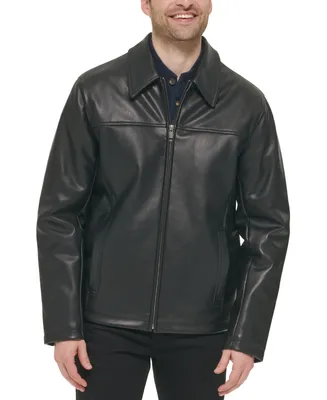 Cole Haan Men's Faux Leather Shirt Jacket