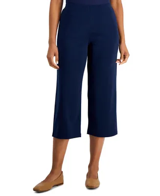 Jm Collection Petite Solid Knit Cropped Pants, Created for Macy's