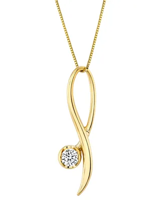 Sirena Diamond Solitaire Freeform 18" Pendant Necklace (1/5 ct. t.w.) in 14k Gold