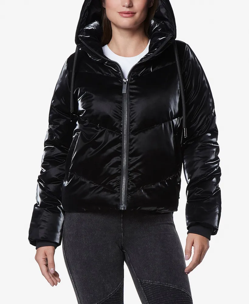 Andrew Marc Sport Women's Luxe Sheen Puffer Hooded Jacket
