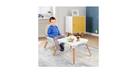 Slickblue Girls 5-in-1 Eat and Grow Convertible Wooden High Chair with Detachable Tray