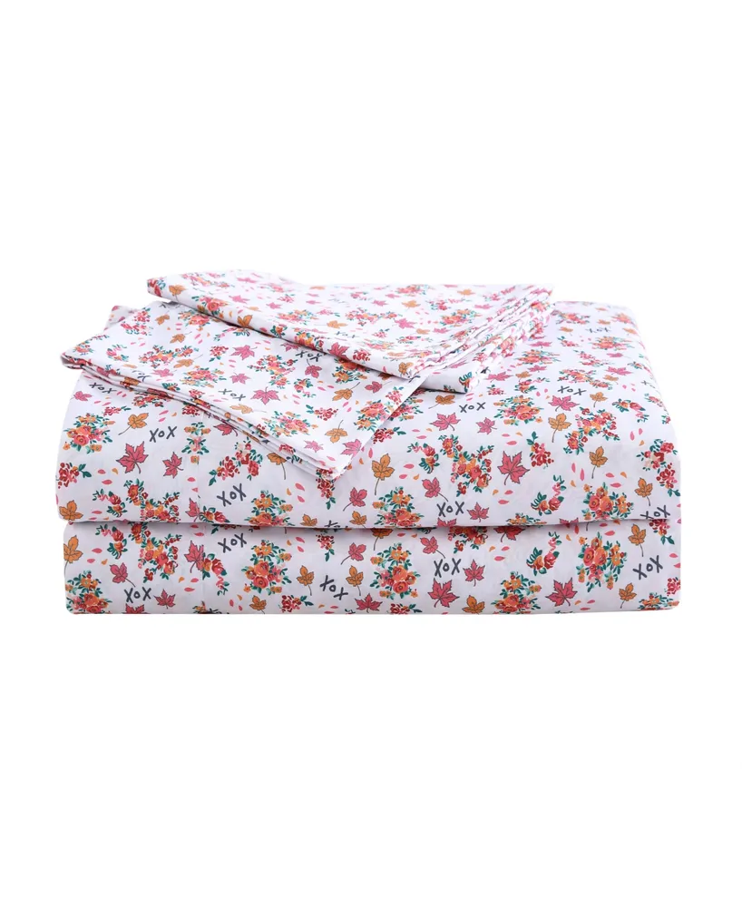 Betsey Johnson Fall Foliage Microfiber Piece Sheet Set