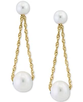 Effy Freshwater Pearl (4 & 6mm) Rope Dangle Drop Earrings in 14k Gold