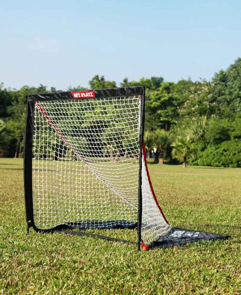 Net Playz Backyard Lacrosse Goal, Kids Backyard Training, Practice Exercise Portable Lacrosse Net, Equipment Gear, 4' x 4'